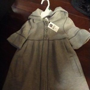 New Gap baby doll cotton gray coat jacket with hoodie 45 years